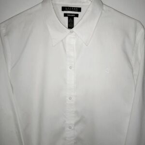 LAUREN RALPH LAUREN L-RL WHITE NON-IRON BUTTON UP SHIRT / TOP WOMEN'S SIZE XL